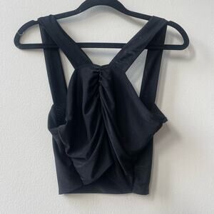 Stylewise Going Out Black Crop Halter Top - Medium